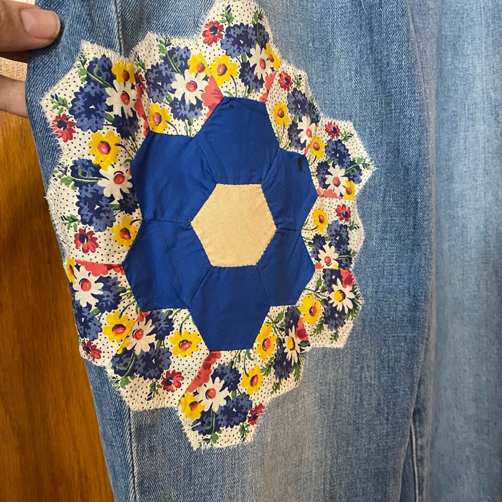 Customized Floral Patchwork Paige Bootcut Jeans - Picture 3 of 9